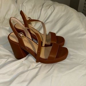 Brown chunky heel
